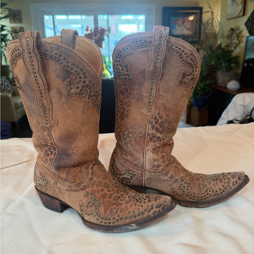 Old Gringo Tan Embellished Heeled Boots